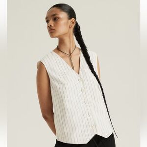H&M Linen-Blend Striped Vest